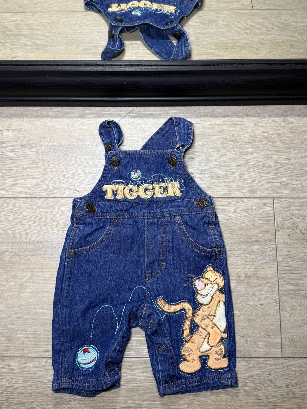 Y2K 2000s Toddlers Disney Winnie The Pooh Tigger Embroidered Romper Overalls